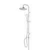GoodHome Colonne de douche sans robinetterie avec pommeau + douchette 3 jets + flexible + barre réglable chrome Cavally* Colonne De Douche Sans Robinetterie