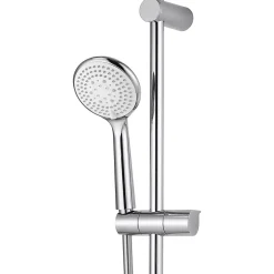 GoodHome Colonne de douche sans robinetterie avec pommeau + douchette 3 jets + flexible + barre réglable chrome Cavally* Colonne De Douche Sans Robinetterie