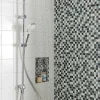 Hansgrohe Colonne de douche sans robinetterie avec douchette 3 jets + flexible + barre réglable, chrome, Reno 220 surface* Colonne De Douche Sans Robinetterie