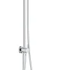 Grohe Colonne de douche sans robinetterie avec pommeau + douchette 3 jets + flexible + barre réglable, chrome, Vitalio Joy System 260* Colonne De Douche Sans Robinetterie