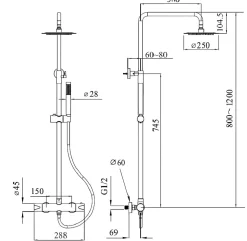 Hudor Colonne de douche SC418 collection Céphise* Robinet De Douche