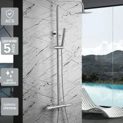 Imex Colonne de Douche Thermostatique Anti-Calcaire Chrome MONZA BTD038