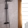 Bernstein Colonne de douche thermostatique murale laiton + tête de douche 23x23cm - Noir mat - 110x15cm - SEDAL 8921B