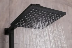 Bernstein Colonne de douche thermostatique murale laiton + tête de douche 23x23cm - Noir mat - 110x15cm - SEDAL 8921B