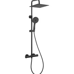 Sofetiy Max Colonne de Douche Thermostatique 5 Fonctions, Ensemble de Douche Noir, Douche avec Tête de Douche de 12 pouces* Colonne De Douche Thermostatique