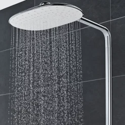 Grohe Colonne de douche thermostatique Rainshower System SmartControl Mono 360 Blanc/chromé + Tablette douche d'angle Start Cube