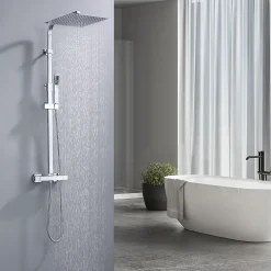 Homelody Colonne de Douche Thermostatique Ensemble de Douche Corps en Laiton Hauteur Réglable 855-1105mm Système de Douche* Colonne De Douche Thermostatique