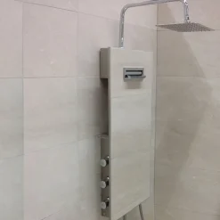 Valentin Colonne de douche thermostatique hydromassante mini prête à carreler, en aluminium anodisé, Batidouche