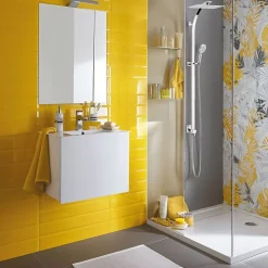 Valentin Colonne de douche thermostatique avec pomme de tête, douchette et flexible, chrome, Inouie* Colonne De Douche Sans Robinetterie