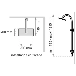 Valentin Colonne de douche thermostatique avec pomme de tête, douchette et flexible, chrome, Inouie* Colonne De Douche Sans Robinetterie
