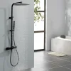 Homelody Colonne de Douche Thermostatique Noir Ensemble de Douche Corps en Laiton Hauteur Réglable 855-1105mm Système de Douche* Colonne De Douche Thermostatique
