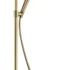 Hansgrohe Colonne de douche thermostatique avec pommeau + douchette 1 jet + flexible + barre réglable, doré, Raindance Select S 240 PowderRain