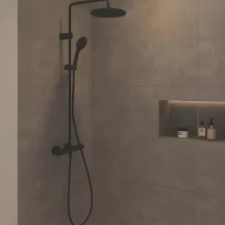 Duravit Colonne de douche thermostatique MinusFlow noir mat* Colonne De Douche Thermostatique