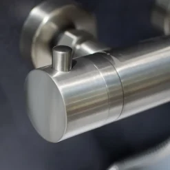 Schulte Colonne de douche thermostatique avec pommeau + douchette + flexible + barre réglable, coloris inox, Rain