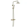 Hudor COLONNE DE DOUCHE THERMOSTATIQUE EN LAITON DORÉ BROSSÉ SC418 COLLECTION SCAMANDRE