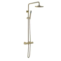Hudor COLONNE DE DOUCHE THERMOSTATIQUE EN LAITON DORÉ BROSSÉ SC418 COLLECTION SCAMANDRE