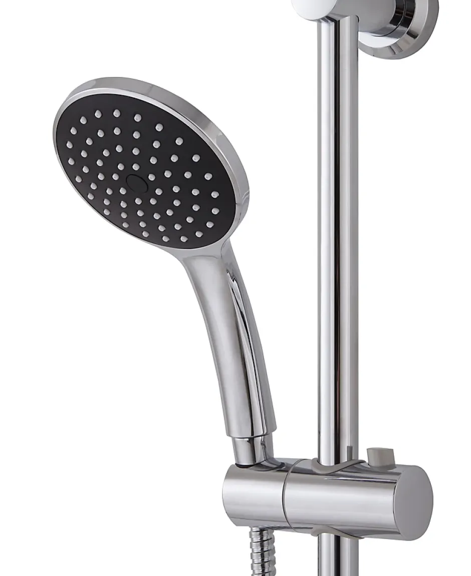 Cooke & Lewis Colonne de douche thermostatique effet chromé avec douchette et pommeau, Lidia