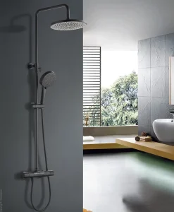 Edouard Rousseau Colonne de douche thermostatique noire XL, Ekogest* Colonne De Douche Thermostatique