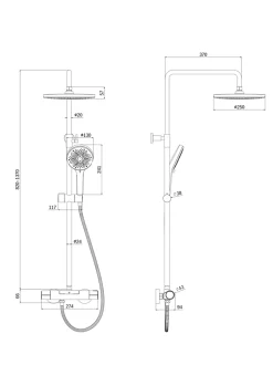 Edouard Rousseau Colonne de douche thermostatique noire XL, Ekogest* Colonne De Douche Thermostatique