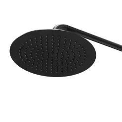 GoodHome Colonne de douche thermostatique + barre réglable + douchette + flexible, noir mat, Owens