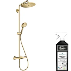 Hansgrohe Colonne de douche thermostatique Croma Select S 280 Aspect dorée poli + nettoyant Briochin