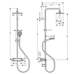 Hansgrohe Colonne de douche thermostatique Vernis Shape 230 chromé* Colonne De Douche Thermostatique