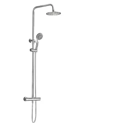 Imex Products Colonne de douche thermostatique chrome acier et laiton avec douchette reglable et robinet securise