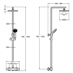 Jacob Delafon Colonne de douche thermostatique Simone