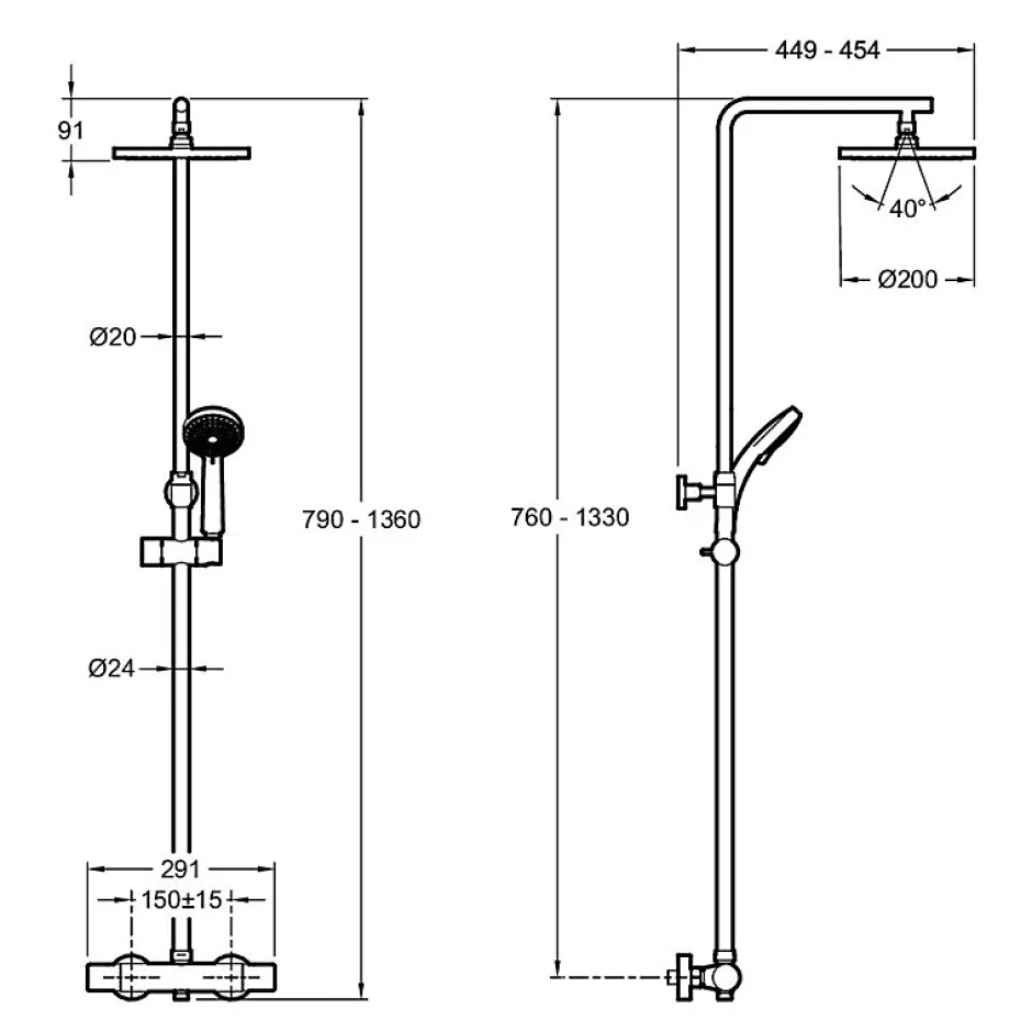 Jacob Delafon Colonne de douche thermostatique Simone