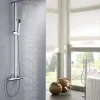 Bernstein Colonne de douche thermostatique acier inox sans pommeau - 118x41cm - 8821C Basic Sans tête (de douche)
