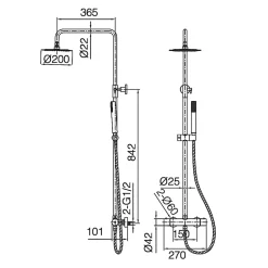 Imex Colonne de Douche Thermostatique Anti-Calcaire Or Brossé NAPOLES BTN047/OC* Colonne De Douche Thermostatique