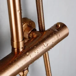 Hudor COLONNE DE DOUCHE THERMOSTATIQUE EN LAITON ROSÉ DORÉ (CUIVRE) SC418 COLLECTION PENEE* Robinet De Douche