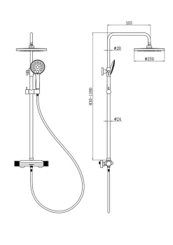 Edouard Rousseau Colonne de douche thermostatique chrome, Volg* Colonne De Douche Thermostatique