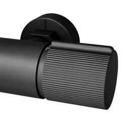 GoodHome Colonne de douche thermostatique avec pommeau, douchette 2 jets, flexible, barre réglable, noir, Levanna
