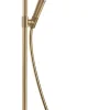 Hansgrohe Colonne de douche thermostatique avec pommeau + douchette 3 jets + flexible + barre réglable, bronze brossé, Select S240 PowderRain