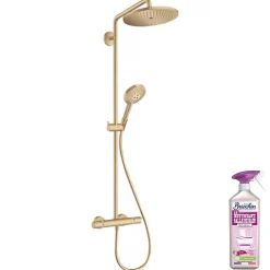 Hansgrohe Colonne de douche thermostatique Croma Select S 280 Bronze brossée + nettoyant Briochin* Colonne De Douche Thermostatique