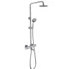 Kibath Colonne de douche thermostatique AVEC bec rond 85-115 cm finition chrome poli en laiton