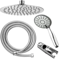 Kibath Colonne de douche thermostatique AVEC bec rond 85-115 cm finition chrome poli en laiton