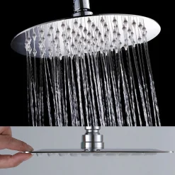 Kibath Colonne de douche thermostatique AVEC bec rond 85-115 cm finition chrome poli en laiton