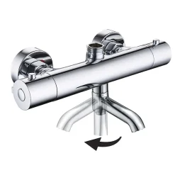 Kibath Colonne de douche thermostatique AVEC bec rond 85-115 cm finition chrome poli en laiton