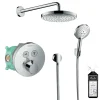 Hansgrohe Colonne de douche thermostatique encastrée ShowerSelect S chromé + douche de tête Raindance Select S + nettoyant* Colonne De Douche Encastrable