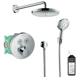 Hansgrohe Colonne de douche thermostatique encastrée ShowerSelect S chromé + douche de tête Raindance Select S + nettoyant* Colonne De Douche Encastrable