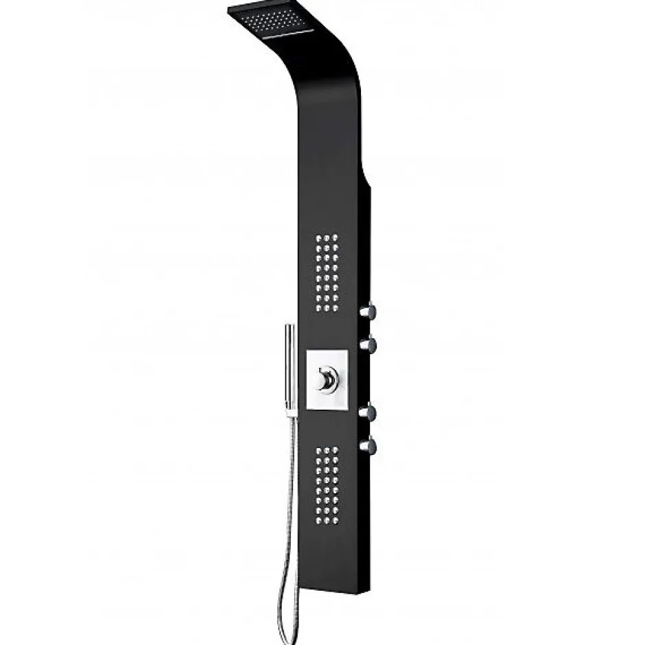Bernstein Colonne de douche thermostatique murale acier inox avec mitigeur, pommeau de douche, jets massage, 165x22cm, SEDAL 8815* Colonne De Douche Thermostatique