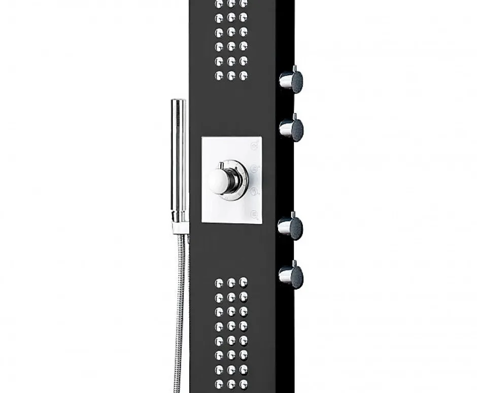 Bernstein Colonne de douche thermostatique murale acier inox avec mitigeur, pommeau de douche, jets massage, 165x22cm, SEDAL 8815* Colonne De Douche Thermostatique