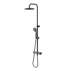 GoodHome Colonne de douche thermostatique Selenga noir* Colonne De Douche Thermostatique