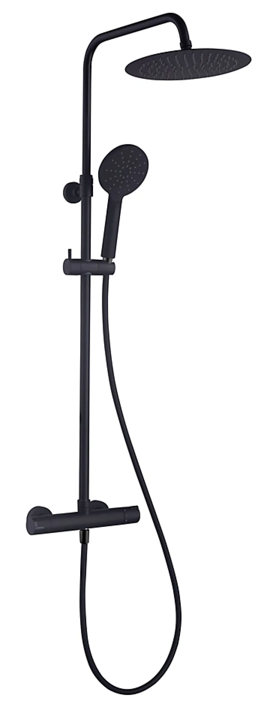 Essebagno Colonne de douche thermostatique, noir, Kissy* Colonne De Douche Thermostatique