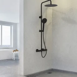 Essebagno Colonne de douche thermostatique, noir, Kissy* Colonne De Douche Thermostatique