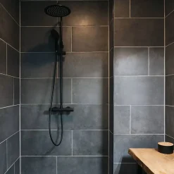 Essebagno Colonne de douche thermostatique, noir, Kissy* Colonne De Douche Thermostatique