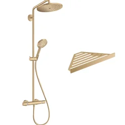 Hansgrohe Colonne de douche thermostatique Croma Select S 280 bronze brossé + tablette AddStoris