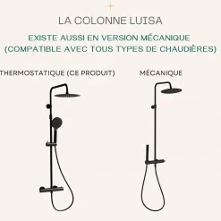 Essebagno Colonne de douche thermostatique noir Luisa* Colonne De Douche Thermostatique